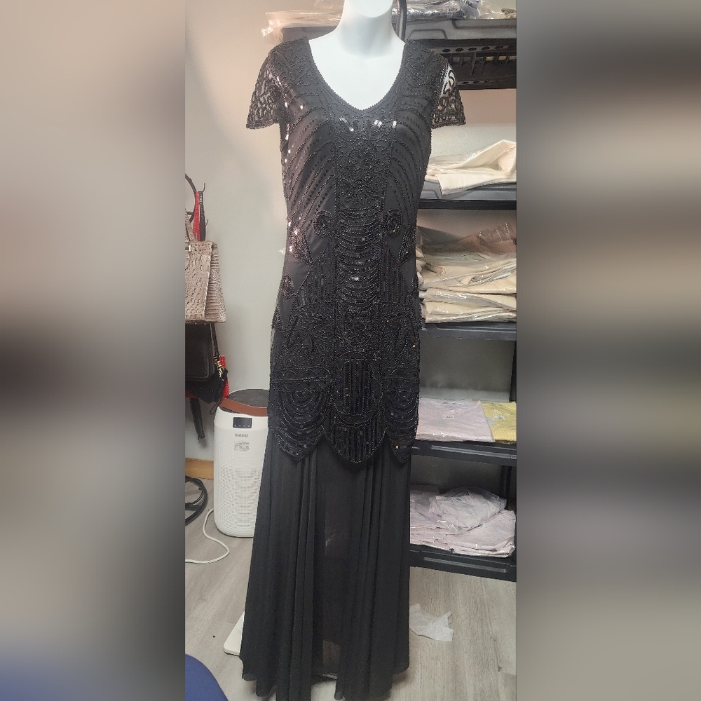 Black Halter Maxi Cocktail Gown